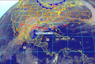 Pronóstico meteorológico para el miércoles 24 de enero de 2007 en la República Mexicana