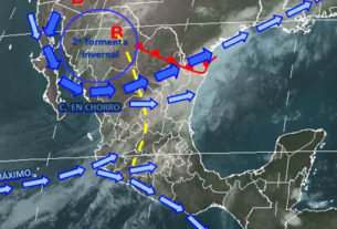 Mapa meteorológico del 8 de enero de 2013 para la República Mexicana
